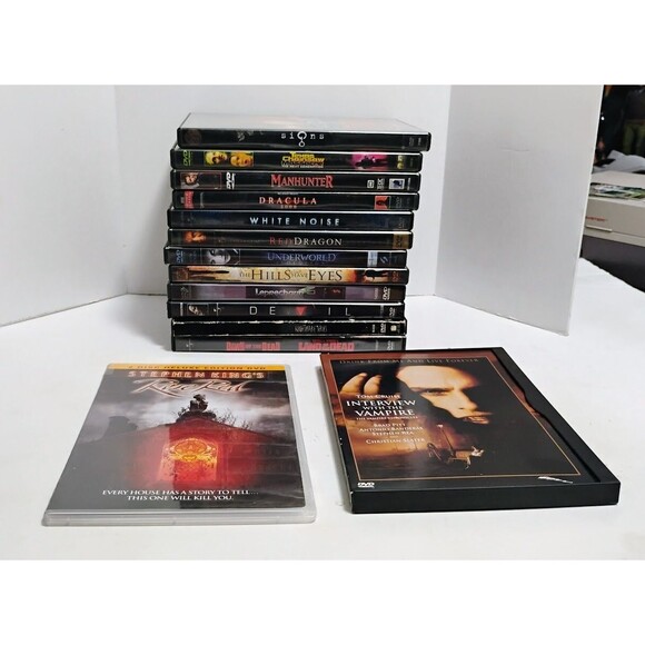 HORROR DVD 15 MOVIE LOT TEXAS CHAINSAW MASSACRE LAND OF THE DEAD MANHUNTER RARE - Picture 1 of 9